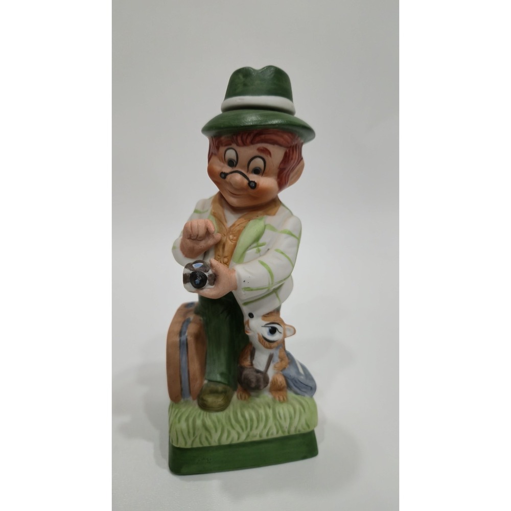Mr. Lucky Series: "Mr. Tourist" Mini Hoffman Decanter, 5.5" Tall | Broken Cork